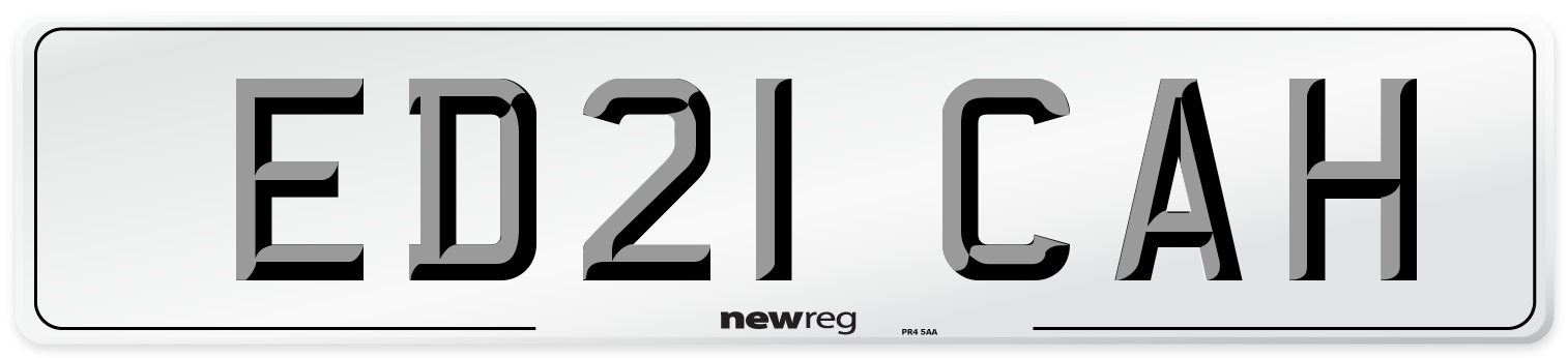 ED21 CAH Number Plate from New Reg